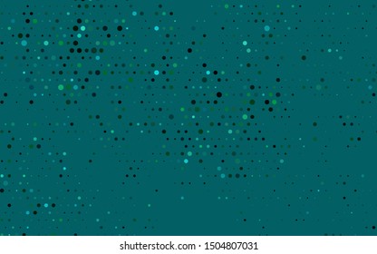 Dark BLUE vector cover with spots. Glitter abstract illustration with blurred drops of rain. Pattern for beautiful websites.