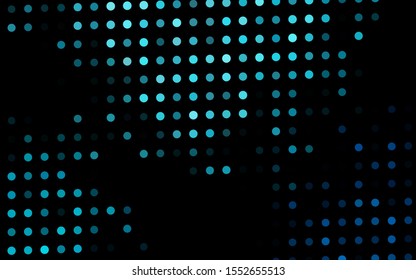 Dark BLUE vector cover with spots. Blurred decorative design in abstract style with bubbles. Pattern for ads, booklets.