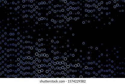 Dark BLUE vector cover with spots. Beautiful colored illustration with blurred circles in nature style. Pattern for ads, booklets.