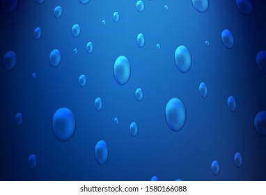 Dark BLUE vector cover with spots. Abstract illustration with colored bubbles in nature style. New design for ad, poster, banner of your website.