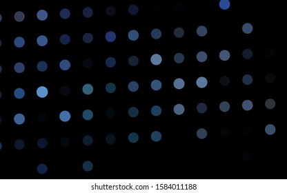 Dark BLUE vector cover with spots. Beautiful colored illustration with blurred circles in nature style. Pattern of water, rain drops.