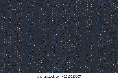Dark BLUE vector cover with spots. Blurred bubbles on abstract background with colorful gradient. Pattern for ads, booklets.