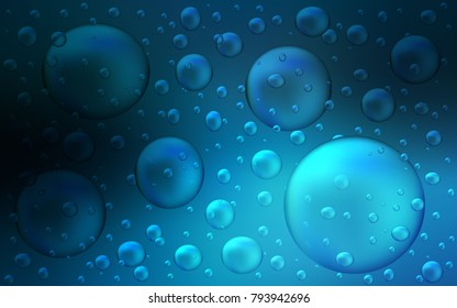 Dark BLUE vector cover with spots. Modern abstract illustration with colorful water drops. Pattern can be used as texture of water, rain drops.