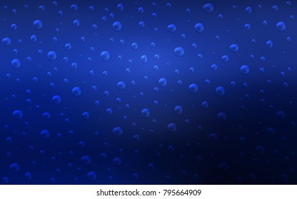 Dark BLUE vector cover with spots. Glitter abstract illustration with blurred drops of rain. Beautiful design for your business natural advert.
