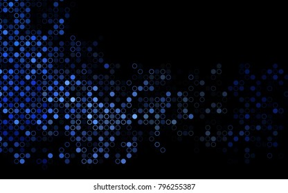 Dark BLUE vector  cover with spots. Glitter abstract illustration with blurred drops of rain. Beautiful design for your business natural advert.