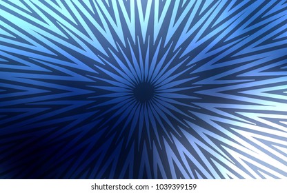 Dark BLUE vector cover with stright stripes. Decorative shining illustration with lines on abstract template. Pattern for ads, posters, banners.