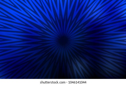 Dark BLUE vector cover with stright stripes. Modern geometrical abstract illustration with staves. Pattern for ads, posters, banners.