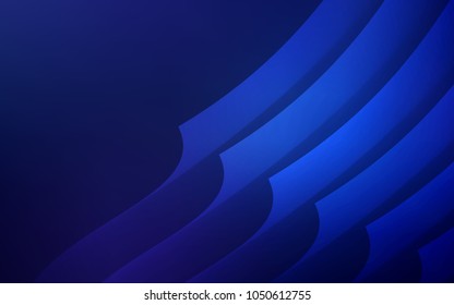 Dark BLUE vector cover with stright stripes. Shining colored illustration with sharp stripes. Smart design for your business advert.