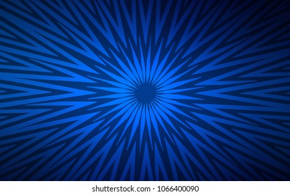 Dark BLUE vector cover with stright stripes. Modern geometrical abstract illustration with staves. The pattern for ad, booklets, leaflets.