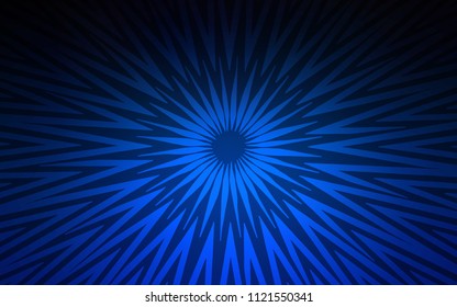 Dark BLUE vector cover with stright stripes. Shining colored illustration with sharp stripes. Template for your beautiful backgrounds.