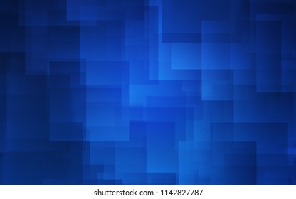 Dark BLUE vector cover with stright stripes. Glitter abstract illustration with colored sticks. Template for your beautiful backgrounds.