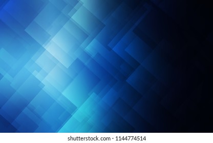 Dark BLUE vector cover with stright stripes. Modern geometrical abstract illustration with Lines. The pattern for ad, booklets, leaflets.