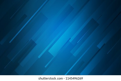 Dark BLUE vector cover with stright stripes. Decorative shining illustration with lines on abstract template. Best design for your ad, poster, banner.