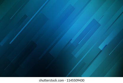 Dark BLUE vector cover with stright stripes. Decorative shining illustration with lines on abstract template. Smart design for your business advert.
