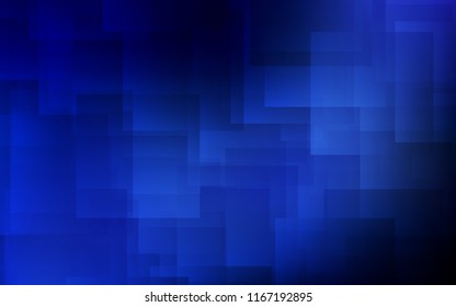 Dark BLUE vector cover with stright stripes. Glitter abstract illustration with colored sticks. The pattern for ad, booklets, leaflets.
