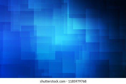 Dark BLUE vector cover with stright stripes. Glitter abstract illustration with colored sticks. The pattern for ad, booklets, leaflets.