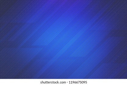 Dark BLUE vector cover with stright stripes. Lines on blurred abstract background with gradient. Pattern for ads, posters, banners.