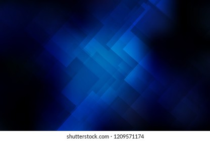 Dark BLUE vector cover with stright stripes. Lines on blurred abstract background with gradient. Template for your beautiful backgrounds.