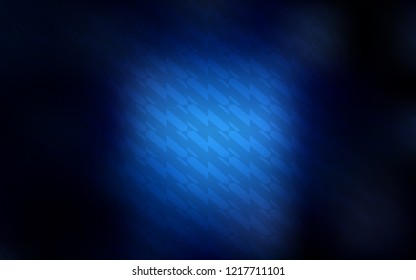 Dark BLUE vector cover with stright stripes. Lines on blurred abstract background with gradient. Pattern for your busines websites.