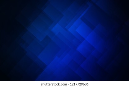Dark BLUE vector cover with stright stripes. Decorative shining illustration with lines on abstract template. Pattern for ads, posters, banners.