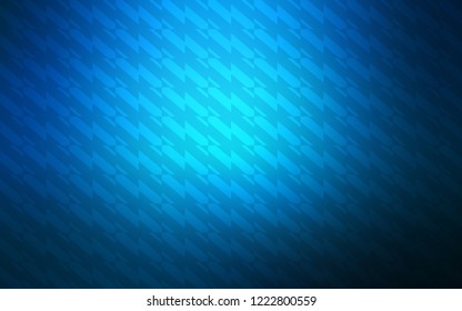Dark BLUE vector cover with stright stripes. Colorful shining illustration with lines on abstract template. Pattern for your busines websites.