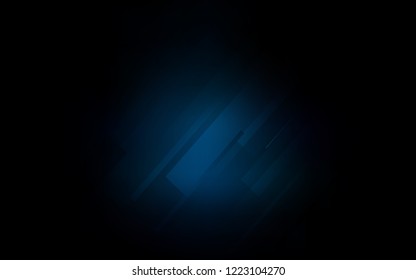 Dark BLUE vector cover with stright stripes. Decorative shining illustration with lines on abstract template. Smart design for your business advert.