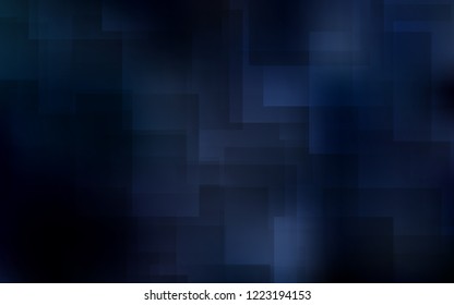 Dark BLUE vector cover with stright stripes. Decorative shining illustration with lines on abstract template. Pattern for ads, posters, banners.