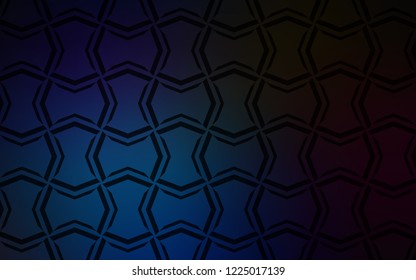 Dark BLUE vector cover with stright stripes. Decorative shining illustration with lines on abstract template. Pattern for ads, posters, banners.