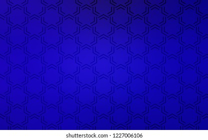 Dark BLUE vector cover with stright stripes. Modern geometrical abstract illustration with Lines. Pattern for ads, posters, banners.