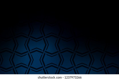 Dark BLUE vector cover with stright stripes. Decorative shining illustration with lines on abstract template. Pattern for ads, posters, banners.