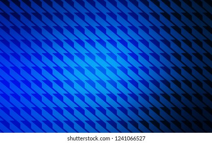 Dark BLUE vector cover with stright stripes. Glitter abstract illustration with colorful sticks. Pattern for ads, posters, banners.