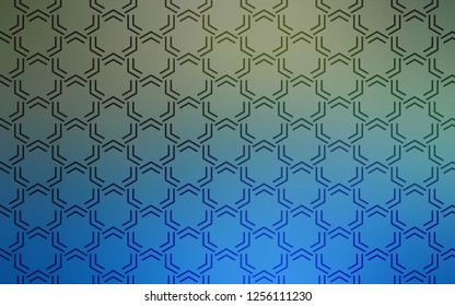 Dark BLUE vector cover with stright stripes. Lines on blurred abstract background with gradient. Pattern for ads, posters, banners.