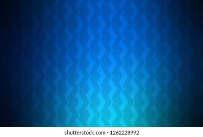 Dark BLUE vector cover with stright stripes. Shining colored illustration with sharp stripes. Best design for your ad, poster, banner.