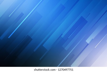 Dark BLUE vector cover with stright stripes. Blurred decorative design in simple style with lines. The pattern for ad, booklets, leaflets.