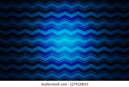 Dark BLUE vector cover with stright stripes. Shining colored illustration with sharp stripes. Smart design for your business advert.