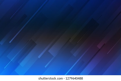 Dark BLUE vector cover with stright stripes. Lines on blurred abstract background with gradient. Pattern for your busines websites.