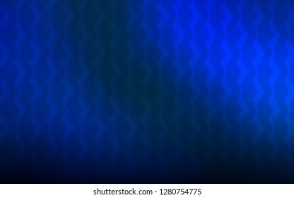 Dark BLUE vector cover with stright stripes. Colorful shining illustration with lines on abstract template. Pattern for your busines websites.