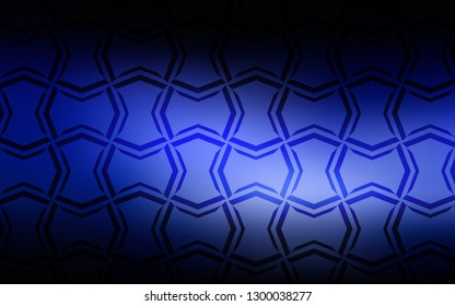 Dark BLUE vector cover with stright stripes. Shining colored illustration with sharp stripes. Smart design for your business advert.