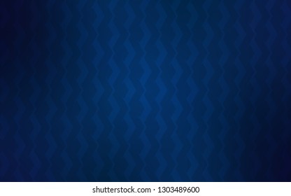 Dark BLUE vector cover with stright stripes. Shining colored illustration with sharp stripes. Pattern for ads, posters, banners.