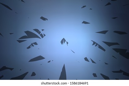 Dark BLUE vector cover with stright stripes. Decorative shining illustration with lines on abstract template. Pattern for ads, posters, banners.