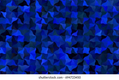 Dark BLUE vector crooked abstract template. A vague circumflex abstract illustration with gradient. The pattern of blurred lines for your business design.