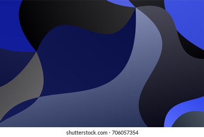 Dark BLUE vector crooked abstract template. Shining crooked illustration in a brand-new style. The polygonal design can be used for your web site.