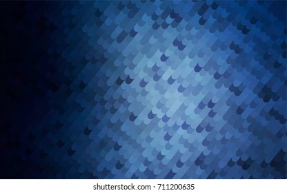 Dark BLUE vector crooked abstract template. Creative illustration in halftone arched style with gradient. A new texture for your design.