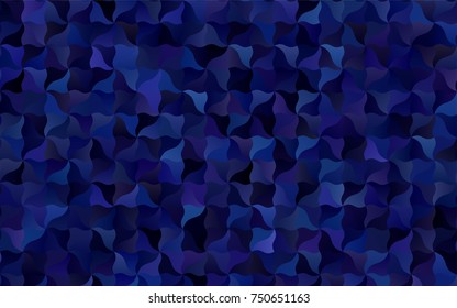 Dark BLUE vector crooked abstract template. Creative illustration in halftone arched style with gradient. A completely new template for your business design.