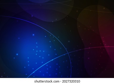 Dark BLUE vector Decorative design in abstract style with bubbles, lines. Abstract illustration with colored bubbles in nature style. Simple design for your web site.