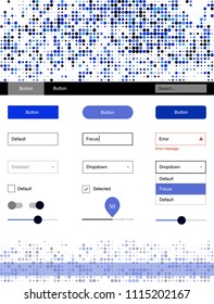 Dark BLUE vector design ui kit with dots. Decorative ui kit design in abstract style with colorful dots. Modern template for your landing page.