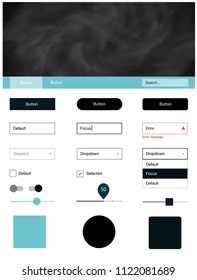 Dark BLUE vector design ui kit with universe stars. Decorative ui kit design in abstract style with colorful sky. This template you can use for landing pages.