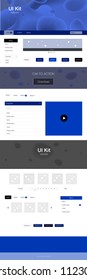 Dark BLUE vector design ui kit with curved circles. Colorful illustration in abstract memphis style with gradient. Simple colorful design for websites.