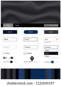 Dark BLUE vector design ui kit with curved circles. Modern gradient abstract illustration with bandy lines. This template you can use for landing pages.