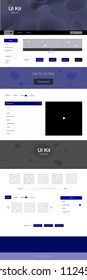 Dark BLUE vector design ui kit with curved circles. Modern gradient abstract illustration with bandy lines. Modern template for your landing page.